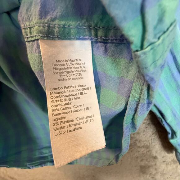 Crewcuts Blue Green Purple Gingham Button Down Shirt Boys 12 Easter Spring - Picture 6 of 8